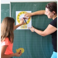 Folienuhr für die Tafel magnetisch, Lernmaterial