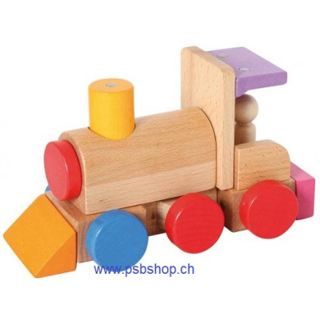 Konstruktionsspiel Fahrzeuge, 45 magnetische Holzbausteine inkl. Vorlagenkarten