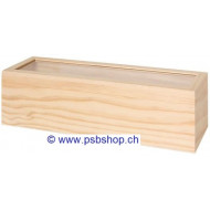 Holzbox mit Glasdeckel 36x11x11cm