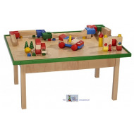 Spieltisch inkl Holz-Bausteine - Cubio Steckbausteine