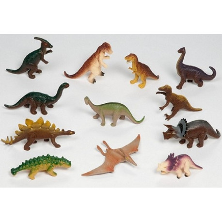 Dinosaurier, 12 Urzeittiere, Aufstellfiguren-Set  