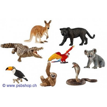 Australien und Amerika Set 8tlg. Spiel- und Aufstellfiguren