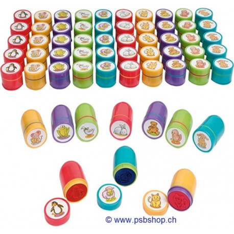 Tierstempel mit integrierter Stempelfarbe 1 Set 60 St.