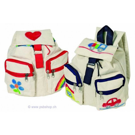 Rucksack zum Selbstbemalen im Kindergarten oder auch zu Hause.