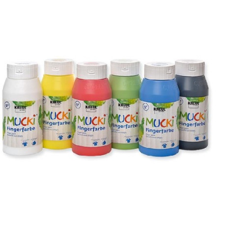 Fingerfarben-Set,  6 Flaschen je 750 ml