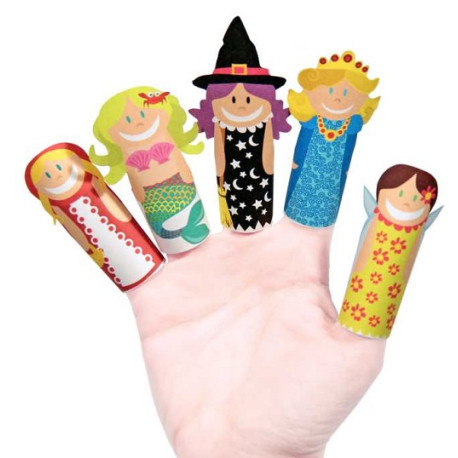 Papier Fingerpuppenset 8 Fantasy-Girls