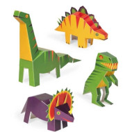 4 Dinosaurier, Papier Bausatz