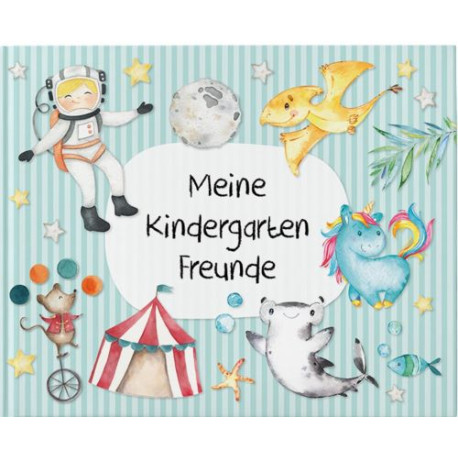 Freundebuch - Meine Kindergartenfreunde - Design 4 - blaues Cover"