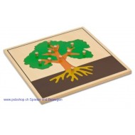 Der Baum - Holzpuzzlekarte in der Größe 24 x 24 cm